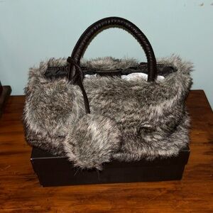 faux fur small handbag
